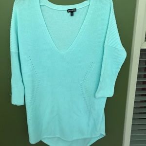 V cut three quarter sleeve sweater. Express